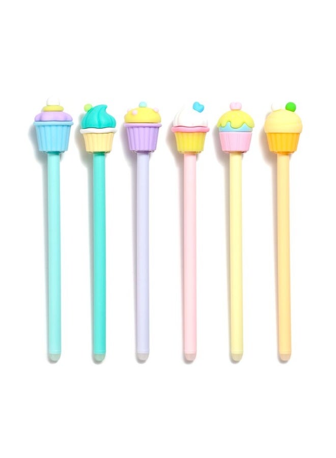 Puckator Inkredible Erasable Gel Pen with Fun Cupcake Topper - Novelty Stationery for Kids, Assorted 1 Piece - Image 1