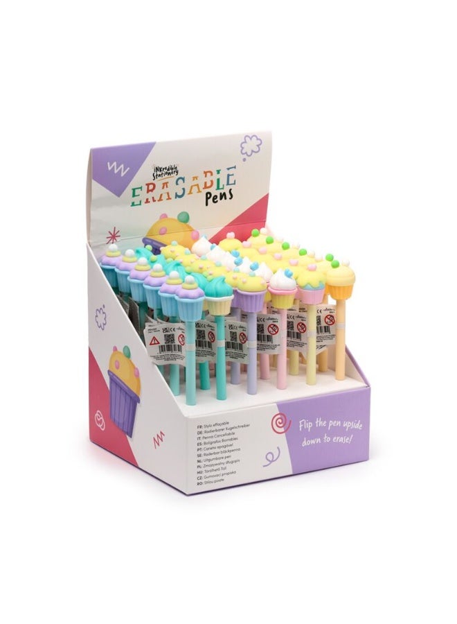Puckator Inkredible Erasable Gel Pen with Fun Cupcake Topper - Novelty Stationery for Kids, Assorted 1 Piece - Image 2