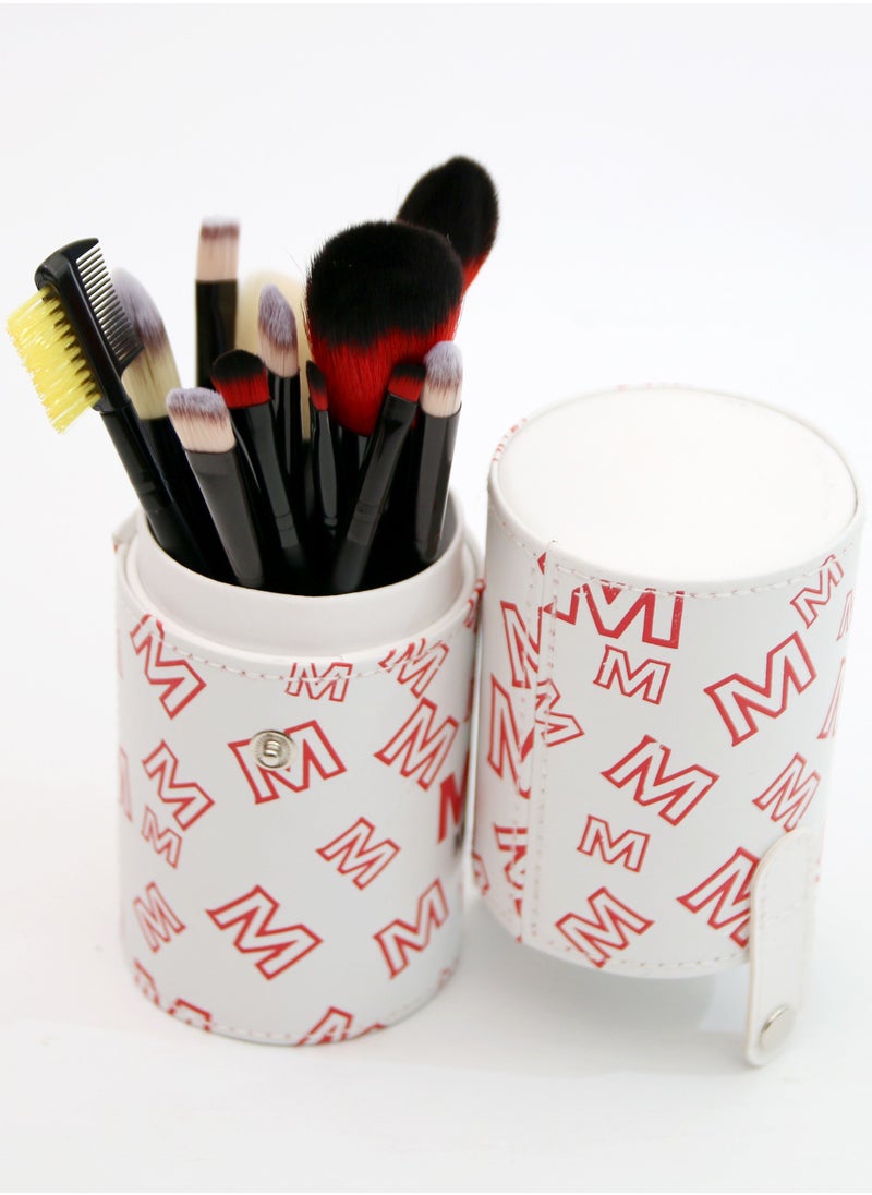 12-Piece Professional Makeup Brush Set With Cup Holder White - pzsku/Z4795A4F7DA35148B4D7CZ/45/_/1674025108/cf4490e9-a446-425f-baba-3a5de0abe324