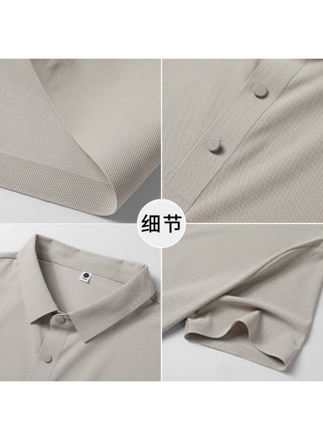 Tucano men's Sportswear Summer Thin Seamless Polo Shirt & Straight Pants Two-piece Set - Image 5