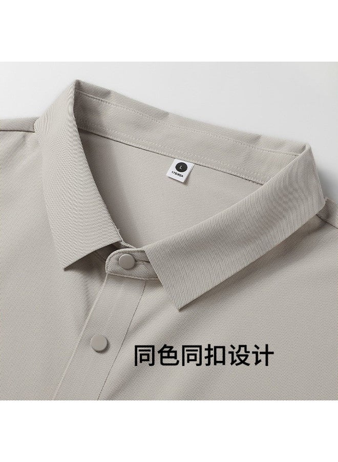 Tucano men's Sportswear Summer Thin Seamless Polo Shirt & Straight Pants Two-piece Set - Image 4