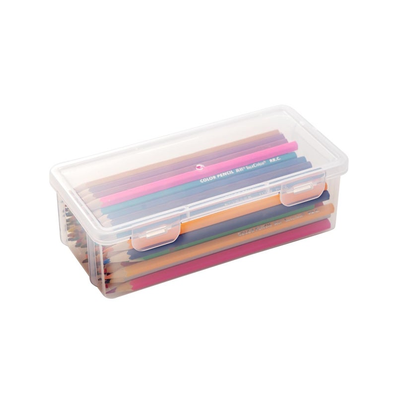 Vidifor Plastic Storage Containers with Lid for Office Supplies, Pencil Box, Art Supplies, Makeup, Crafts and and Charger Cable Cord (2) - Image 1
