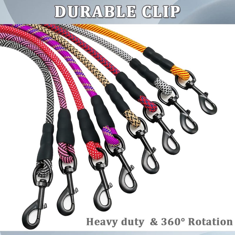 MayPaw Heavy Duty Rope Dog Leash, 3/4/5/6/7/8/10/12/15 FT Nylon Pet Leash, Soft Padded Handle Thick Lead Leashes for Large Medium Dogs (Black, 1/2" * 6') - Image 2