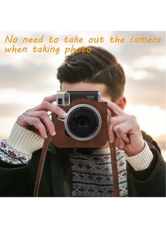 Fintie Protective Case Compatible with Fujifilm Instax Mini 90 Neo Classic Instant Film Camera - Premium Vegan Leather Bag Cover with Removable Strap, Vintage Brown  - Image 4