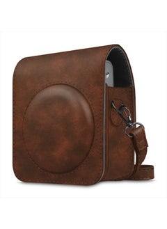 Fintie Protective Case Compatible with Fujifilm Instax Mini 90 Neo Classic Instant Film Camera - Premium Vegan Leather Bag Cover with Removable Strap, Vintage Brown  - Image 1
