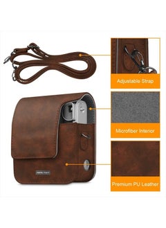 Fintie Protective Case Compatible with Fujifilm Instax Mini 90 Neo Classic Instant Film Camera - Premium Vegan Leather Bag Cover with Removable Strap, Vintage Brown  - Image 3