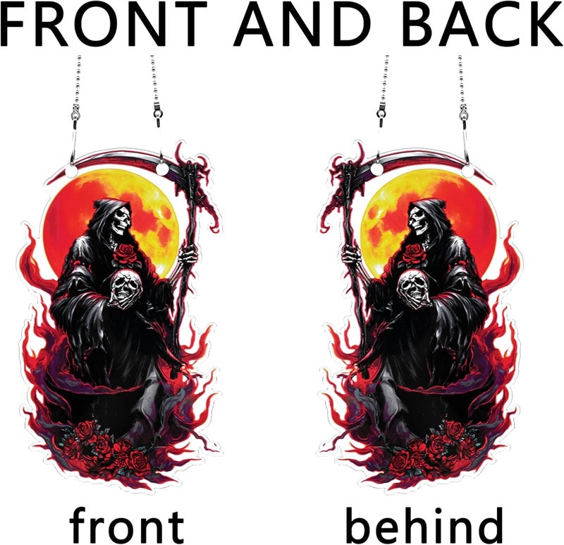 thmnj Halloween Grim Reaper Ornaments Colorful Window Hanging Decorations Home Wall Decor for Indoor Outdoor - Image 3