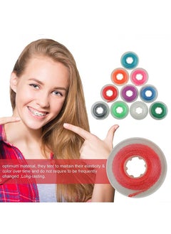 HaLunhi Orthodontic Bracket Rubber Chain Power Chain, Medium Distance, Dental Rubber Chain For Brackets, Continuous, Pink and Orange, 2.28m/Roll  - Image 4