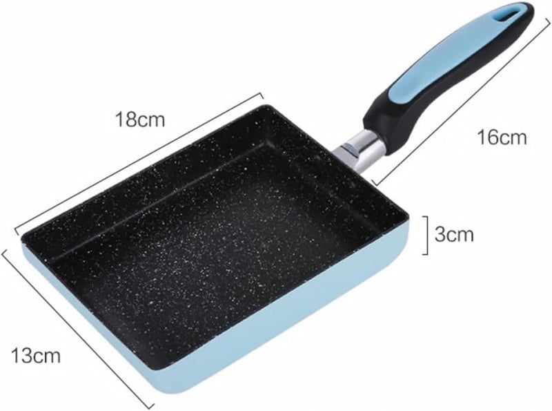 Nonstick Tamagoyaki Pan Square Frying Pan Induction Compatible Omelet Skillet for Kitchen Cooking Random Color - Image 2