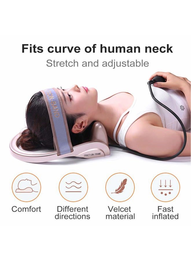 WOOLALA Cervical Neck Traction Device, Chronic Neck Pain Relief Muscle Relax Pillow with Band Neck Curve Correct Home Neck Stretcher - Image 2