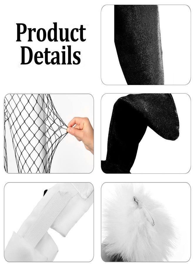 Cozypower Women Velvet Bunny Costume Girl Anime Suit Leotard Stockings Rabbit Ear Headband Bow Tie Halloween Cosplay (Large) - Image 2