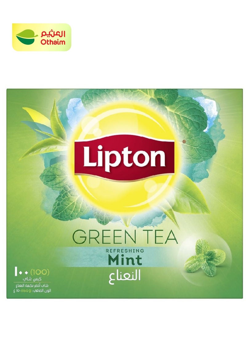 Lipton Lipton Green Tea with Mint, 100 Tea Bags 