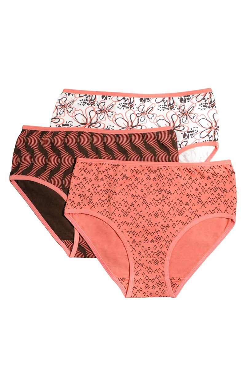 سكول باك يحتوي علي 3 قطع اندروير ميدي قطن الوان مطبوع حريمي - Image 1