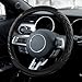 Wogomz Car Steering Wheel Cover Leather Steering Wheel Covers Protector Comfortable Breathable Cars Wheel Cover Fits 15 Inch Universal Interior Car Accessories for Most Vehicles Black - Image 2