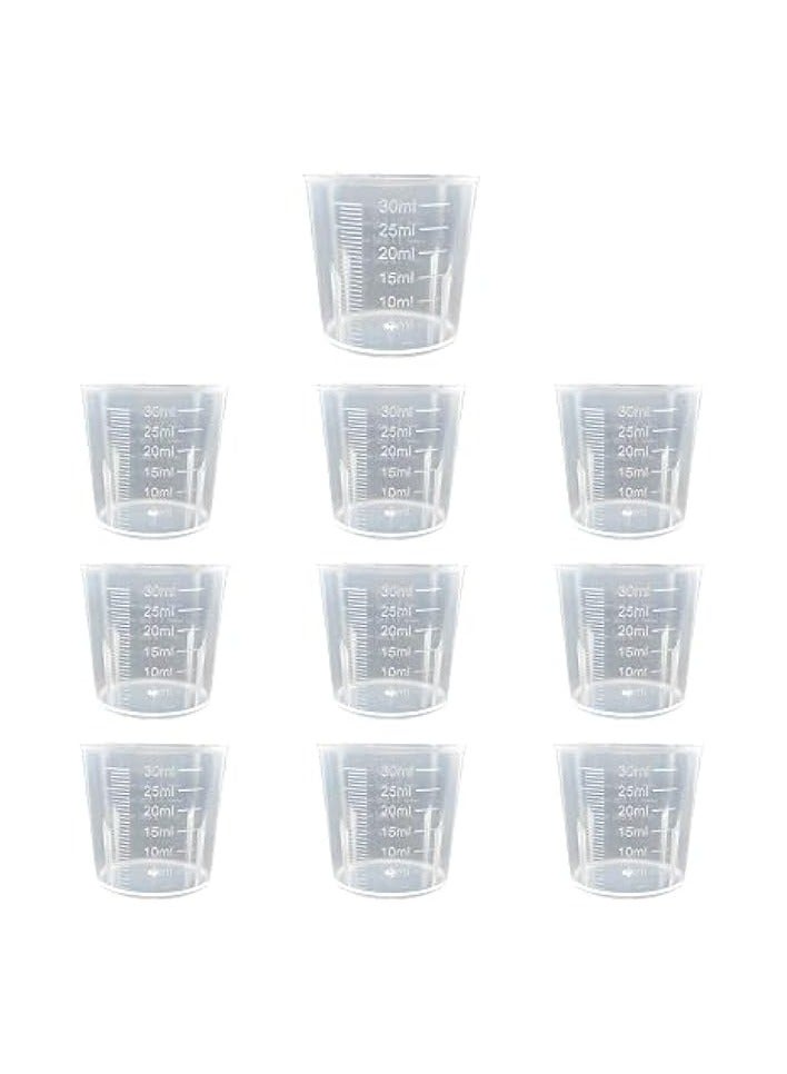 erorex Set of 10 Reusable Medicine Cups | 1oz. (30ml) Graduated Plastic Cups with Easy-to-Read Measurements | Non-Toxic and Durable Design | Ideal for Accurate Medication Dosage, Supplements  - Image 1