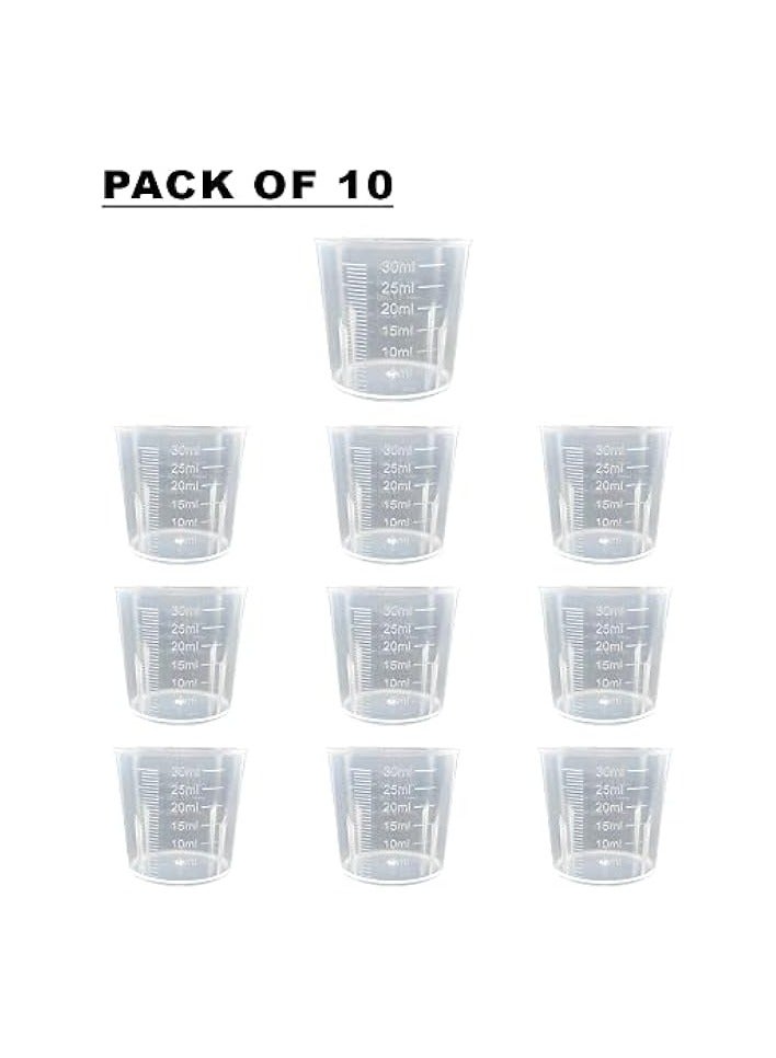 erorex Set of 10 Reusable Medicine Cups | 1oz. (30ml) Graduated Plastic Cups with Easy-to-Read Measurements | Non-Toxic and Durable Design | Ideal for Accurate Medication Dosage, Supplements  - Image 2