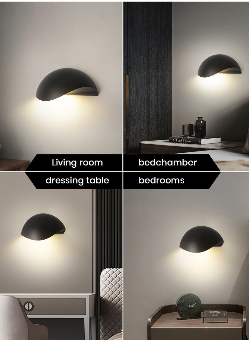 YATAI LIGHTING ضوء حائط LED حديث، 5 واط، 4000 كلفن أبيض محايد، معدن أسود وأكريليك، تحكم بالزر، إضاءة داخلية بسيطة للغرفة النوم، غرفة الطعام، الممر، بجانب السرير - Image 2