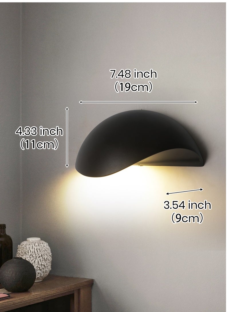 YATAI LIGHTING ضوء حائط LED حديث، 5 واط، 4000 كلفن أبيض محايد، معدن أسود وأكريليك، تحكم بالزر، إضاءة داخلية بسيطة للغرفة النوم، غرفة الطعام، الممر، بجانب السرير - Image 3