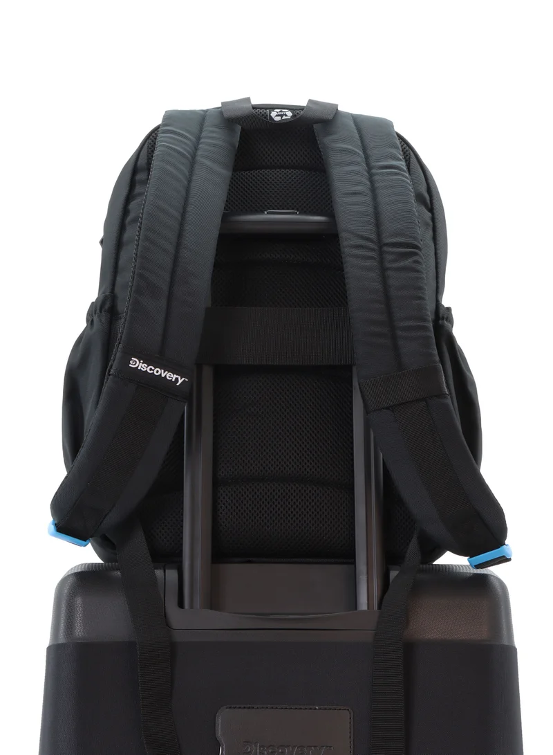 Discovery Discovery ICON Backpack 16.2L Black, Durable Lightweight Multi Compartment Travel Bag, Padded Laptop/Tablet Pocket RFID, Adjustable Strap With Luggage Fix Strap, Men Women School Outdoor