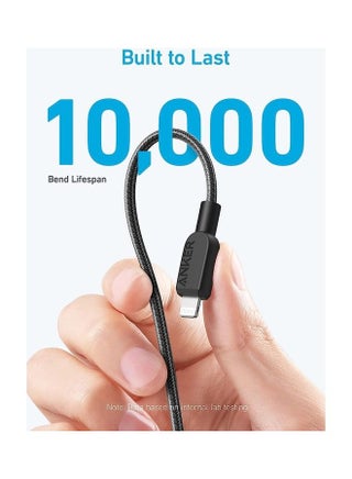 USB C to Lightning Cable, 310 USB-C to Lightning Braided Cable(3ft, ), MFi Certified, Fast Charging Cable for iPhone 14/14 Plus/14 Pro/14 Pro Max/13/12/11/X Series(Charger Not Included) Phantom Black - view 3