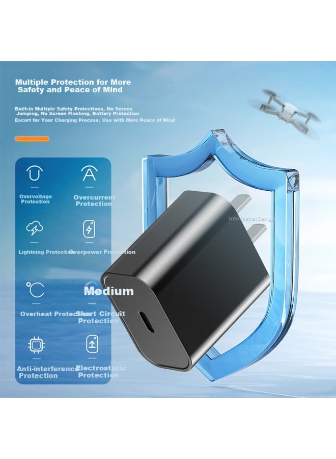Fashionable Style 30w Fast Charging Charger Head For Dji Drones Osmo Action3/mini3 Mini Se/mavic3/mini 2 Dual Type-c Charging Cable Set - Image 4