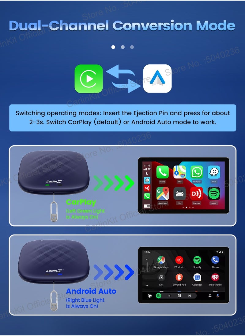 Carlinkit - CarPlay AI Box Android 13 4+64GB/8+128GB TV Wireless CarPlay And Android Auto SDM6125 4G LTE Netflix YouTube Google Play IPTV FOTA - Image 1