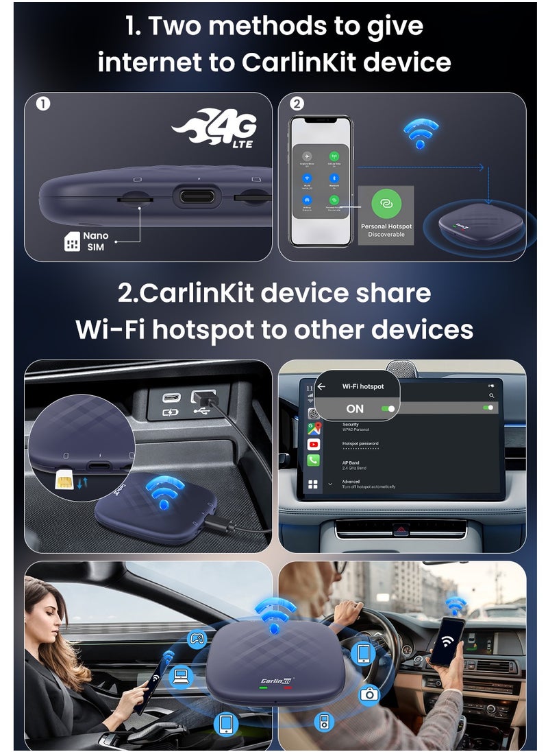 Carlinkit - CarPlay AI Box Android 13 4+64GB/8+128GB TV Wireless CarPlay And Android Auto SDM6125 4G LTE Netflix YouTube Google Play IPTV FOTA - Image 1