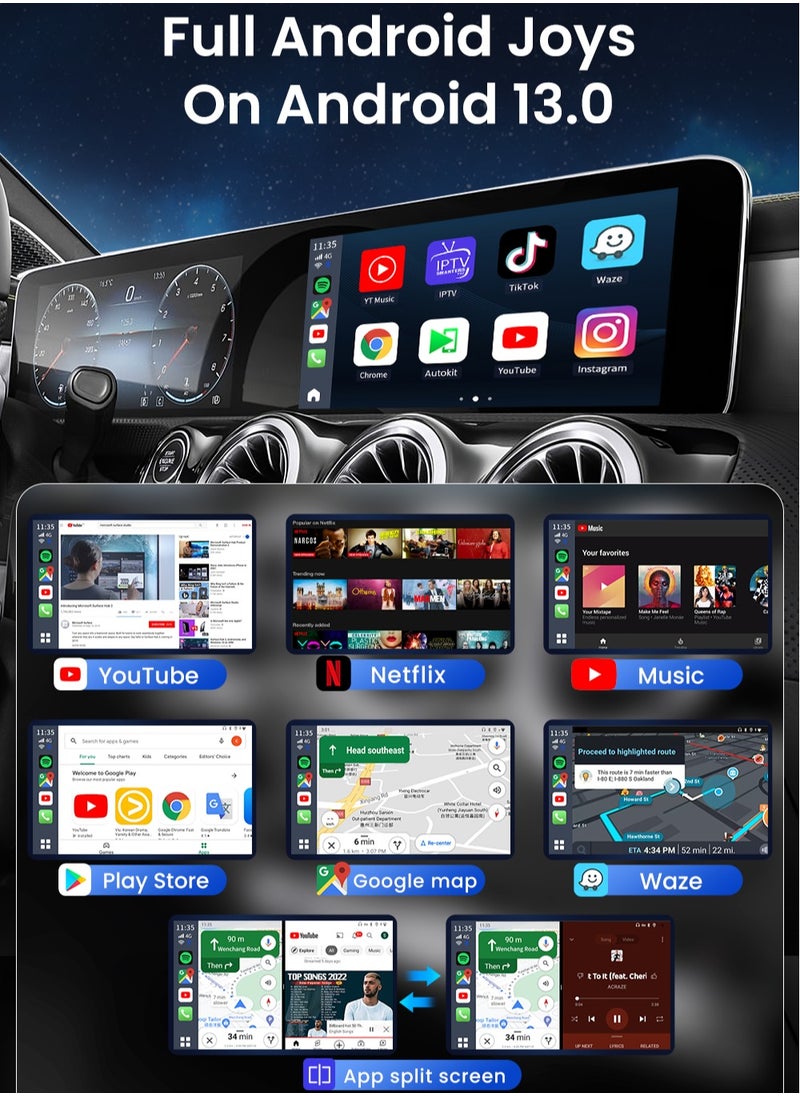 Carlinkit - CarPlay AI Box Android 13 4+64GB/8+128GB TV Wireless CarPlay And Android Auto SDM6125 4G LTE Netflix YouTube Google Play IPTV FOTA - Image 1