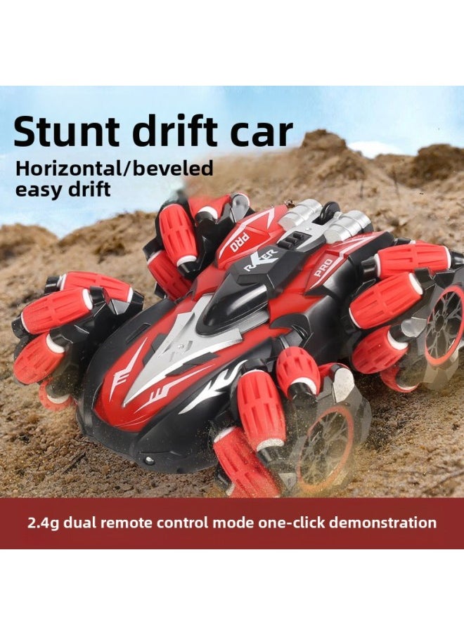 Generic - Gesture Induction Remote Control Four-wheel Drive Off-road Stunt Rotating Double-sided Drift Tumble Charging Electric Children's Boy Toy-Color:Large Double Spray Double-sided Car-light Music Marquee-red (handle Remote Control + Watch Remote Control) - Image 1