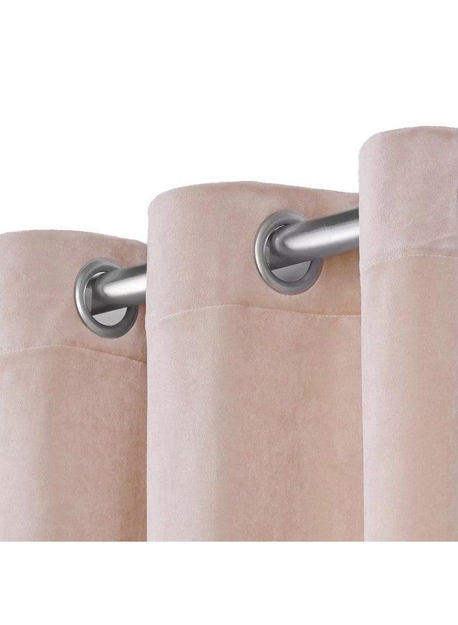 Stoa Paris Velvet Curtains for Door, Premium Dim-Out Curtain for Living Room, Bedroom, Home Decor, Parda with Easy Grommet Installation, Pack of 1, Date Night - Parisian Blush - Image 5