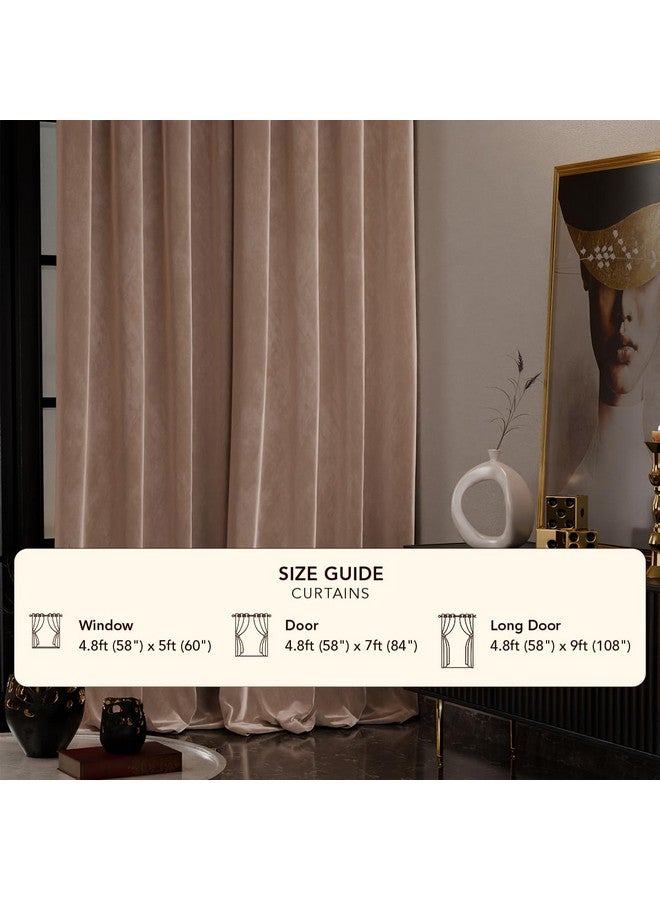 Stoa Paris Velvet Curtains for Door, Premium Dim-Out Curtain for Living Room, Bedroom, Home Decor, Parda with Easy Grommet Installation, Pack of 1, Date Night - Parisian Blush - Image 3