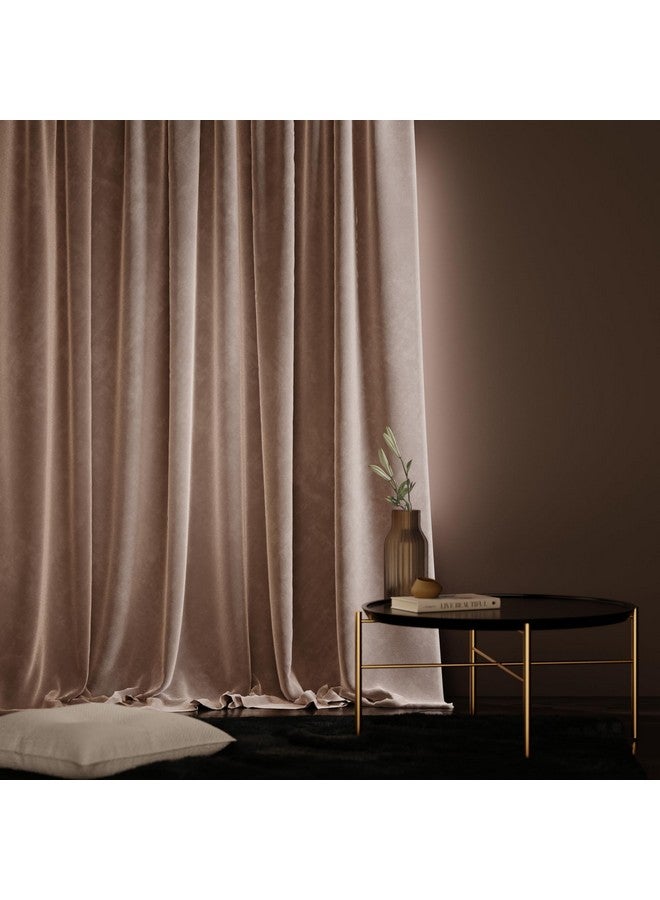 Stoa Paris Velvet Curtains for Door, Premium Dim-Out Curtain for Living Room, Bedroom, Home Decor, Parda with Easy Grommet Installation, Pack of 1, Date Night - Parisian Blush - Image 4