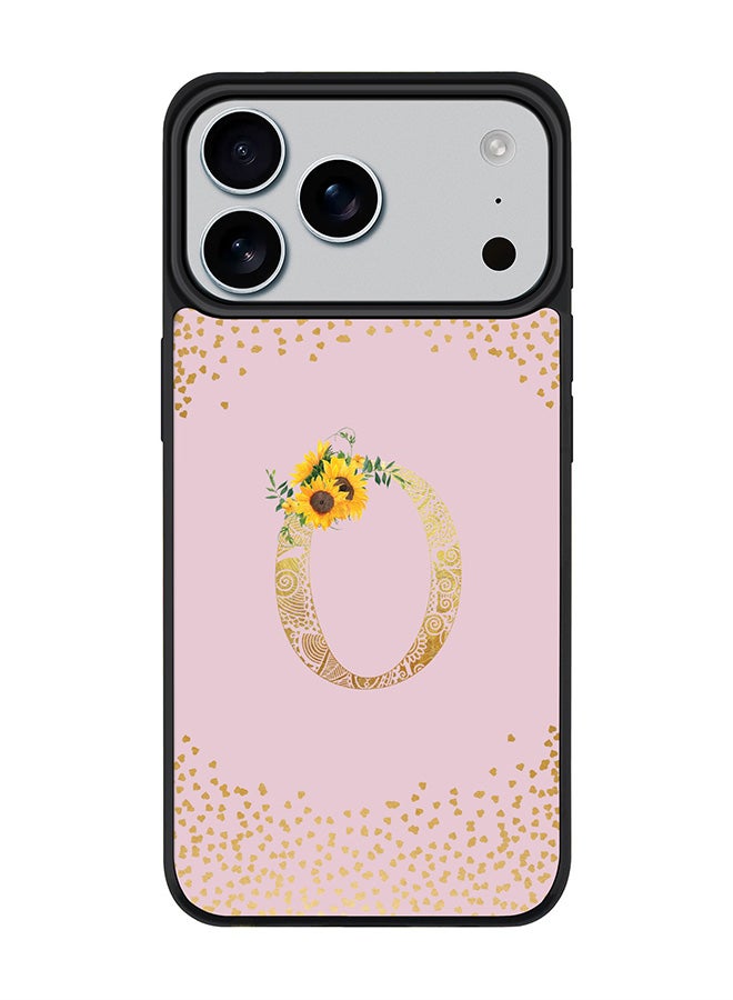 Stylizedd iPhone 17 Pro Max Case, [Compatible with MagSafe] Slim Magnetic cover Phone Case iPhone 17 Pro Max -Custom Floral Monogram - O  (Pink ) - Image 1