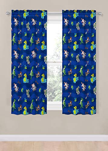 Jay Franco Kids Window Drapes 4 Piece Curtain Set Includes 2 Tiebacks Beautiful Bedding Room Dcor and Easy Set Up Blue Toy Story 63 Inch - Image 3