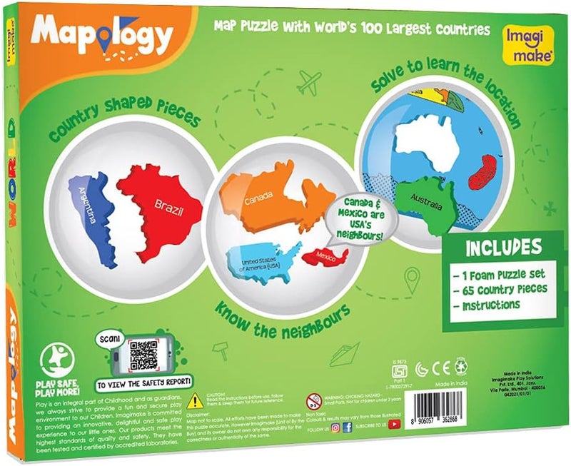 Imagimake Mapology World Map Puzzle | Educational Toys for Kids 5-7 | Puzzles for Kids Ages 4-8 | Map of The World | 6 Year Old Boy Gifts & Girl Gifts - Image 5