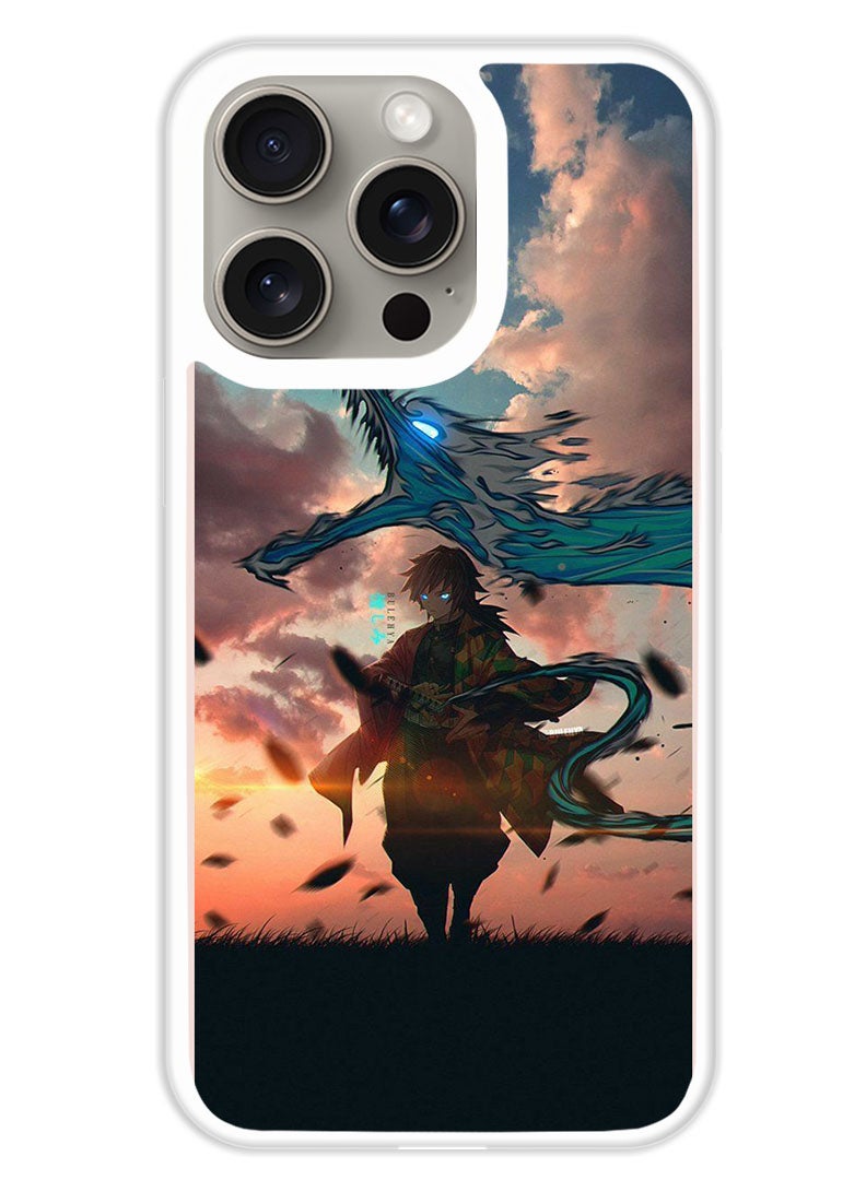 Theodor Protective Case Cover For APPLE IPHONE 15 Pro Anime demon slayer (White Bumper) - Image 1