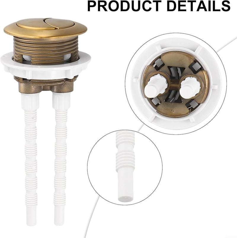 Brushed Gold Toilet Flush Button 38mm Easy Install Efficient Flushing Modern Bathroom Decor - Image 4