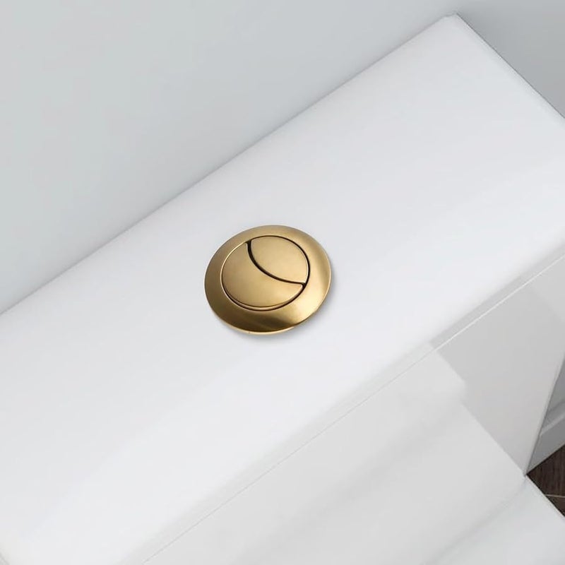 Brushed Gold Toilet Flush Button 38mm Easy Install Efficient Flushing Modern Bathroom Decor - Image 2