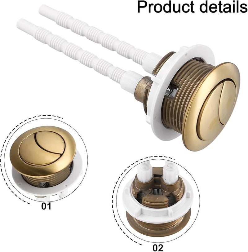 Brushed Gold Toilet Flush Button 38mm Easy Install Efficient Flushing Modern Bathroom Decor - Image 3
