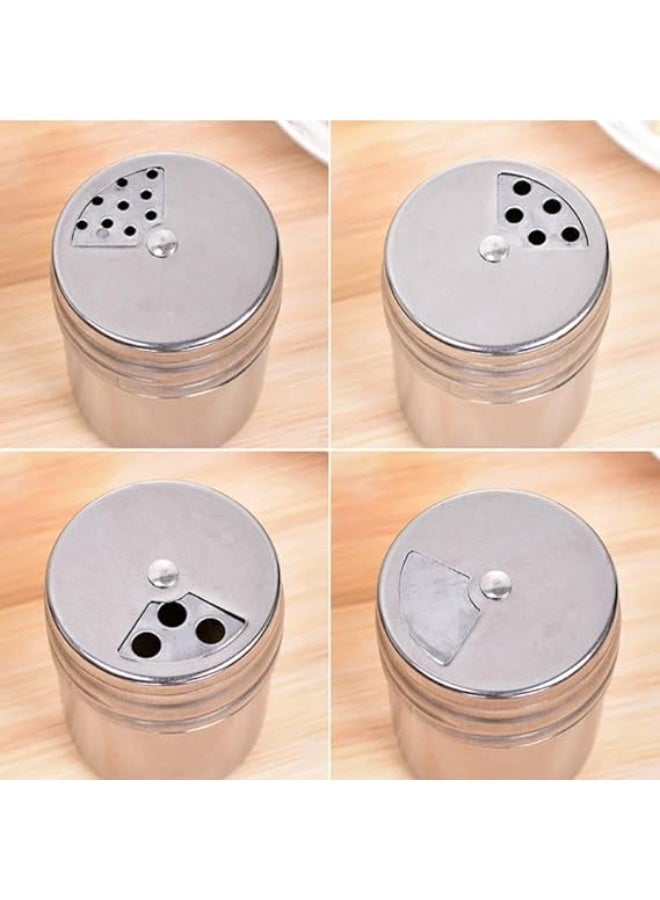 سبيس شوب وعاء توابل فضي من الفولاذ المقاوم للصدأ زجاجة رشاشات توابل محمولة متعددة الوظائف للملح والفلفل للمطبخ المنزلي والتخييم رشاشة من الفولاذ المقاوم للصدأ قطعة واحدة - Image 4