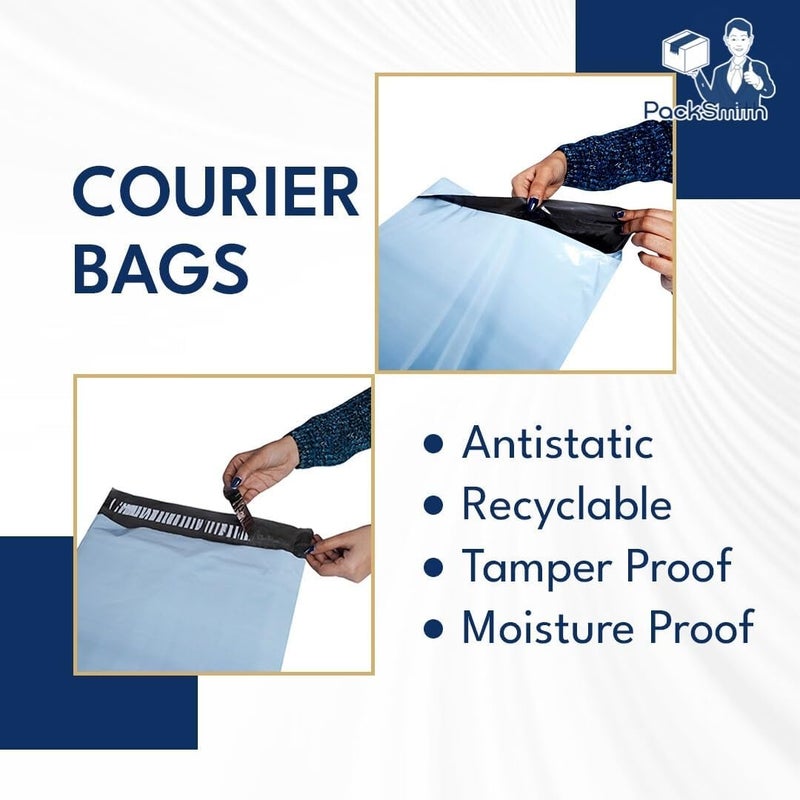 PackSmith Temper Proof Courier Bags 10x14 Inches (Pack of 100) | Plastic Poly Mailers with POD Jacket for Shipping & Packing | Waterproof, Self-Sealing LDPE Envelopes for E-commerce Use - Image 3