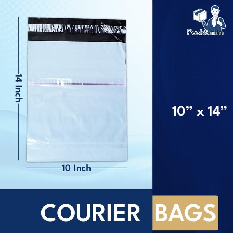 PackSmith Temper Proof Courier Bags 10x14 Inches (Pack of 100) | Plastic Poly Mailers with POD Jacket for Shipping & Packing | Waterproof, Self-Sealing LDPE Envelopes for E-commerce Use - Image 2