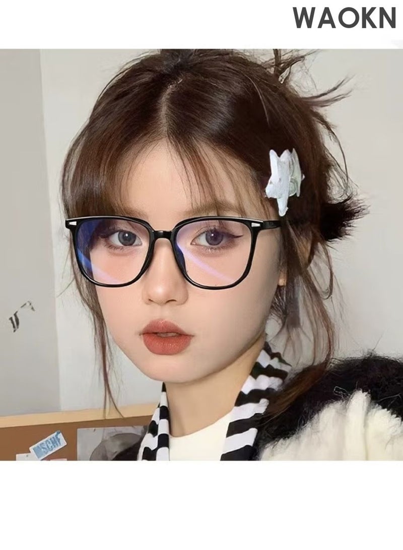 WAOKN Glasses ,Blue Light Filter Eyewear for Men & Women, Anti Blue Light Eyestrain UV Glare Blocking, TV Computer Gaming Glasses ,Fashionable and versatile anti blue light glasses, lightweight and durable,Non-Myopic Glasses(Black). - Image 4