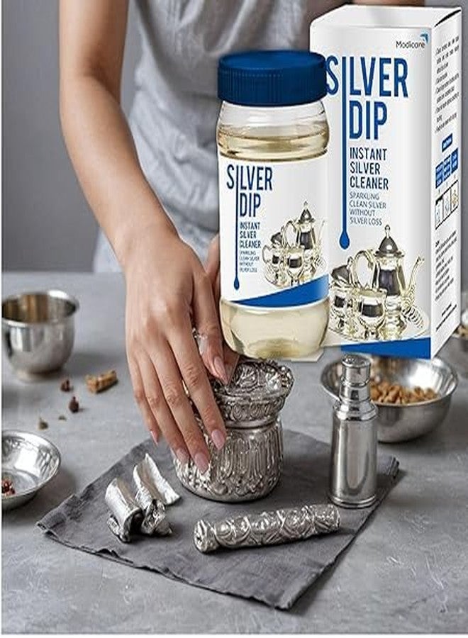 Care24 Silver Dip Cleaner Liquid - 600 ml | Instant Silver Cleaner & Tarnish Remover for Pooja Items, Utensils & Jewellery | Silver Shine Cleaning Liquid for Silverware & Ornaments (Pack of 2) - Image 3