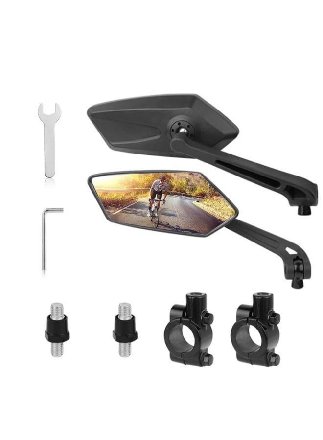 HOOKOR 1 Pair Bike Mirror,HD 360 Wide Angle Degree Adjustable Mountain Bike Scooter Rearview Mirror, Scratch Resistant, Safe Bicycle Rearview Mirrors, Automotive Grade Glass Lens - Image 1