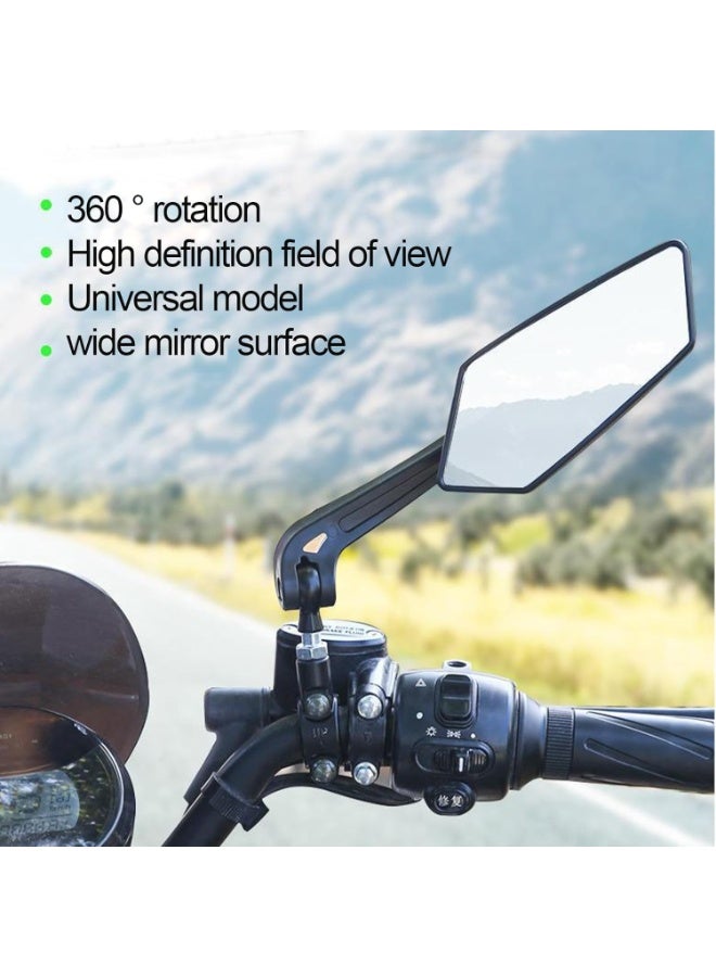 HOOKOR 1 Pair Bike Mirror,HD 360 Wide Angle Degree Adjustable Mountain Bike Scooter Rearview Mirror, Scratch Resistant, Safe Bicycle Rearview Mirrors, Automotive Grade Glass Lens - Image 3