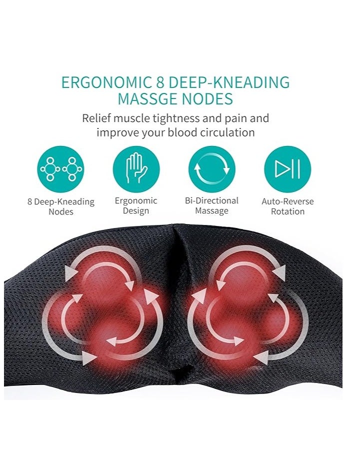 Halamine Back Neck and Shoulder Massager with Heat, Deep Tissue 3D Kneading Pressure Shiatsu Electric Massage for Muscle Pain Relief, Office Chair, Car & Home Use-Black  - Image 4