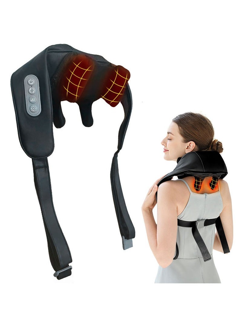 Halamine Back Neck and Shoulder Massager with Heat, Deep Tissue 3D Kneading Pressure Shiatsu Electric Massage for Muscle Pain Relief, Office Chair, Car & Home Use-Black  - Image 2