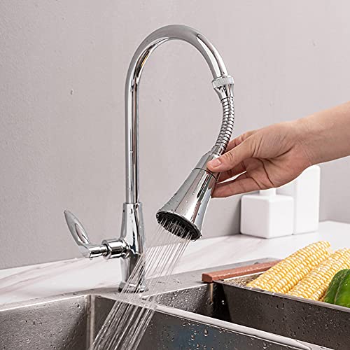 WE-CEF Kitchen Faucet Head 360° Rotatable Soild Brass Faucet Sprayer Head Replacement 2 Modes Anti-Splashing and Water-saving Faucet Sprayer Head for Kitchen and Bathroom(Faucet with Nozzle, Set of 1) - Image 5