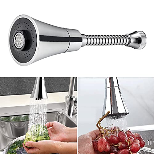 WE-CEF Kitchen Faucet Head 360° Rotatable Soild Brass Faucet Sprayer Head Replacement 2 Modes Anti-Splashing and Water-saving Faucet Sprayer Head for Kitchen and Bathroom(Faucet with Nozzle, Set of 1) - Image 4